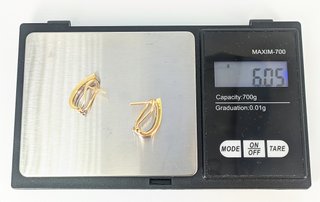 Pendiente oro Combinado de 18k circonita, 6.05 g.