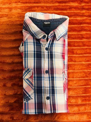 Camisa de cuadros manga corta