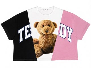 Camiseta Teddy Bear Patchwork