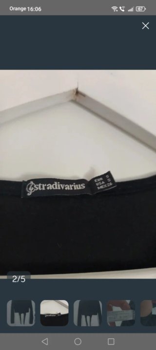 Top negro manga larga talla S