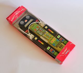 Astuccio Plumier vintage Robot FLOMO, nero e verde