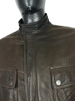 Trussardi Giacca Uomo 50 Cappotto Pelle Marrone