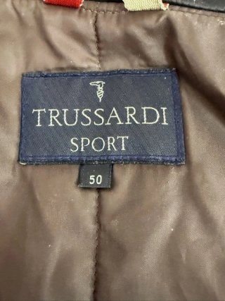 Trussardi Giacca Uomo 50 Cappotto Pelle Marrone