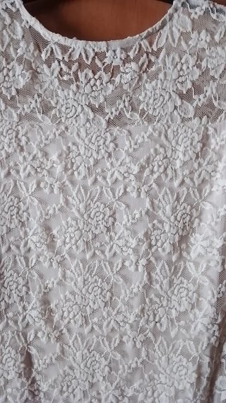 Vestido encaje blanco manga larga