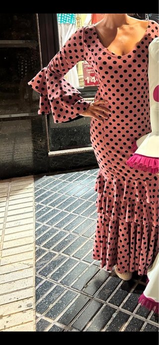 Vestido Flamenca Lunares Rosa