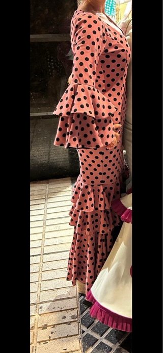 Vestido Flamenca Lunares Rosa