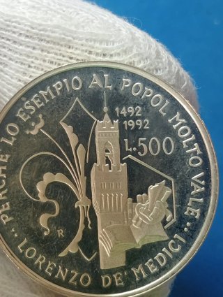 Moneta Argento Lorenzo de' Medici -1992 lotto 1