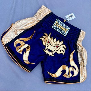 Shorts de Muay Thai Fluory MTSF99 – Azul/Dorado L