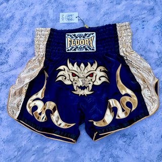 Shorts de Muay Thai Fluory MTSF99 – Azul/Dorado L