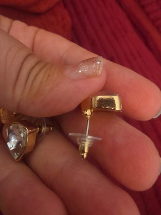 Conjunto Anillo y Pendientes Cristales Triangulare
