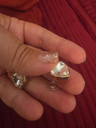 Conjunto Anillo y Pendientes Cristales Triangulare