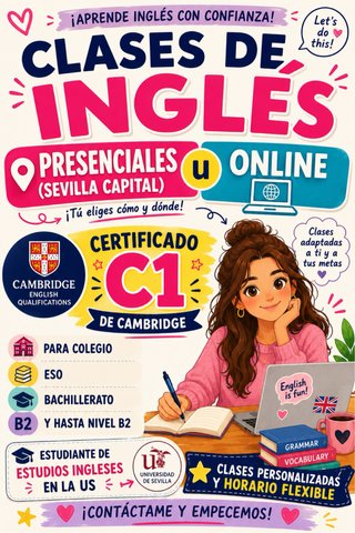 Clases de Inglés 12 €/h y persona