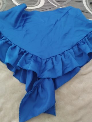 Falda Sevillana Ensayo Negra y Azul con pico al ho