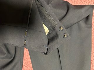Pantaloni sartoriali blu scuro da donna