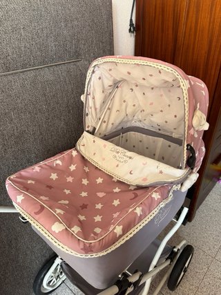 Cochecito Muñecas Reborn Rosa Estrellas