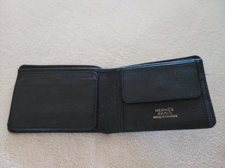 Cartera Billetera Hermes Negra Piel