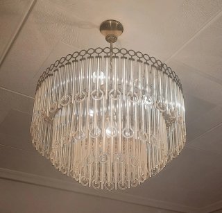 Lámpara de techo cristal y metal