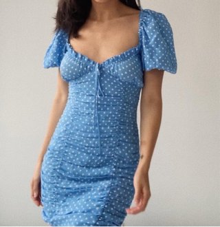 Vestido Zara lunares azul Talla XS