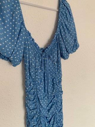 Vestido Zara lunares azul Talla XS