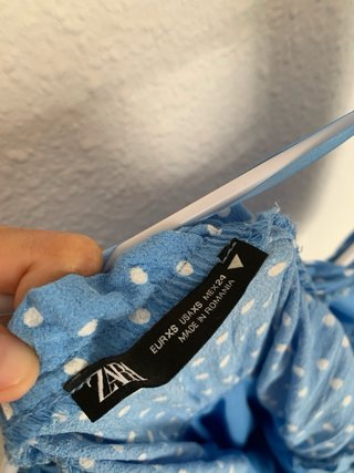 Vestido Zara lunares azul Talla XS