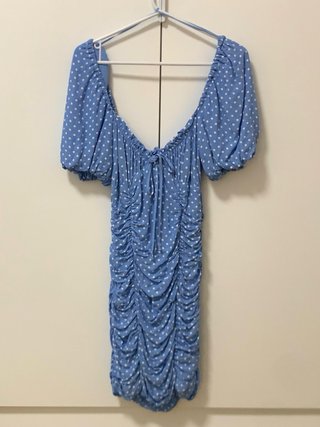 Vestido Zara lunares azul Talla XS