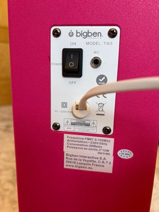 Torre de Sonido Bigben TW5 Karaoke Rosa 20W