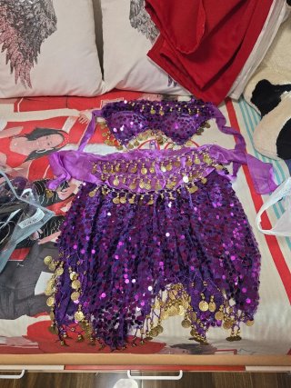Disfraz árabe mujer morado y dorado