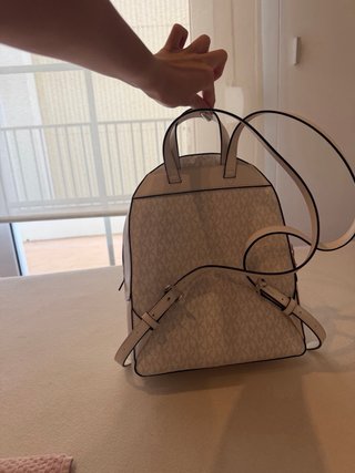 Mochila Michael Kors Beige/Blanco Nueva