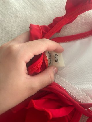 Bañador niña volantes rojo