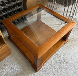 Mesa de centro madera y cristal