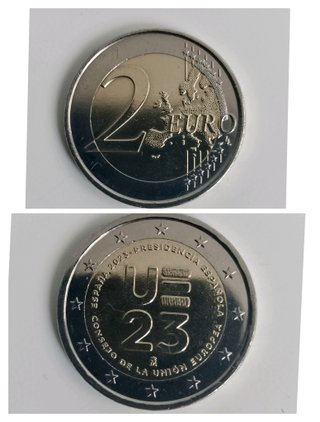 Moneda 2€ España 2023 Presidencia UE. Muy buen