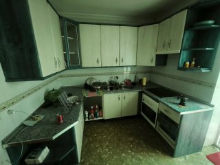 Cocina modular madera y cristal