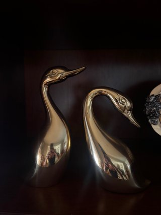 Pareja de patos de latón, franceses circa 1970