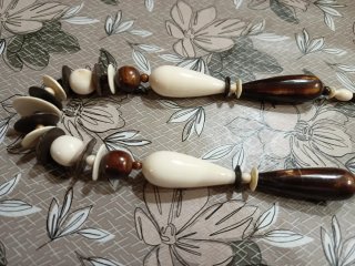 Collana Africana Vintage Beige e Marrone