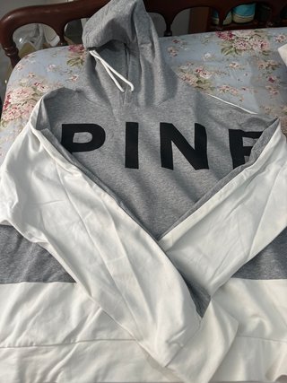 Sudadera PINK Gris y Blanca