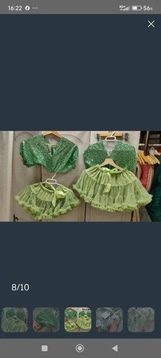 3 Vestidos gasa verde mint y 2 tutus