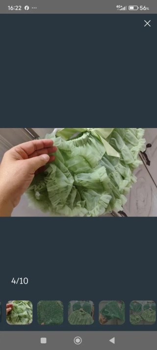 3 Vestidos gasa verde mint y 2 tutus