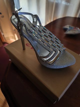 Zapatos de fiesta plateados talla 36