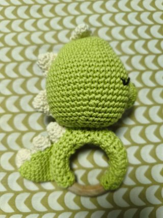 Sonajero Dinosaurio Crochet Hecho a Mano