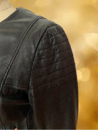 Cazadora Biker Cuero Talla S Mujer De Mango