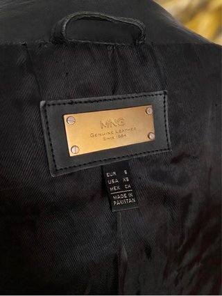 Cazadora Biker Cuero Talla S Mujer De Mango