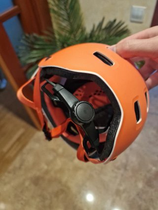 Casco B'Twin infantil naranja y blanco