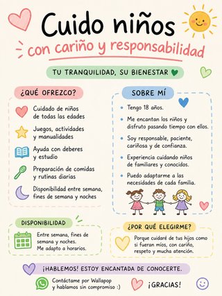 Cuidadora de niños de todas las edades