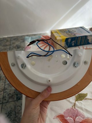 2 Apliques de pared madera y cristal antiguos
