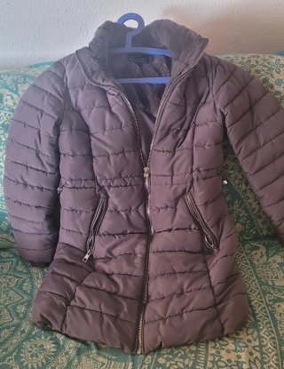 Chaquetón señora gris/morado