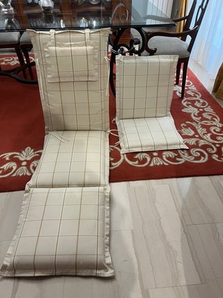 6 Cojines Silla Exterior + 2 Tumbonas