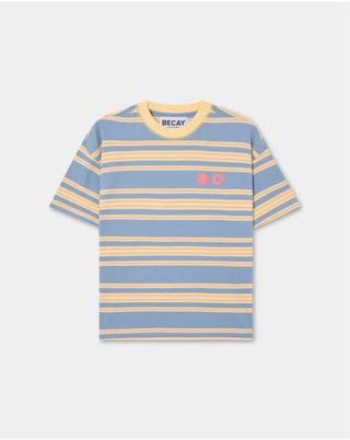 Camiseta Becay Rayas Azul y Amarillo Talla M