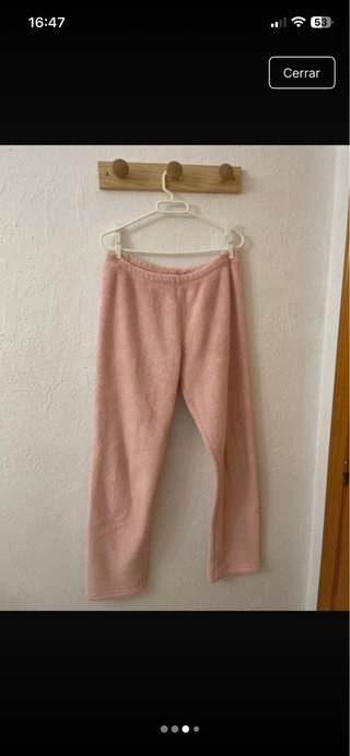 Pijama polar gris y rosa
