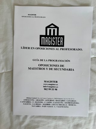 Temario Oposiciones Magister Educación Infantil