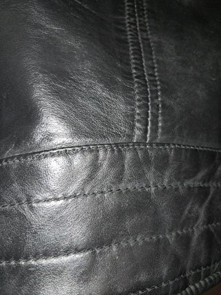 Chaqueta Biker Piel Mango Negra